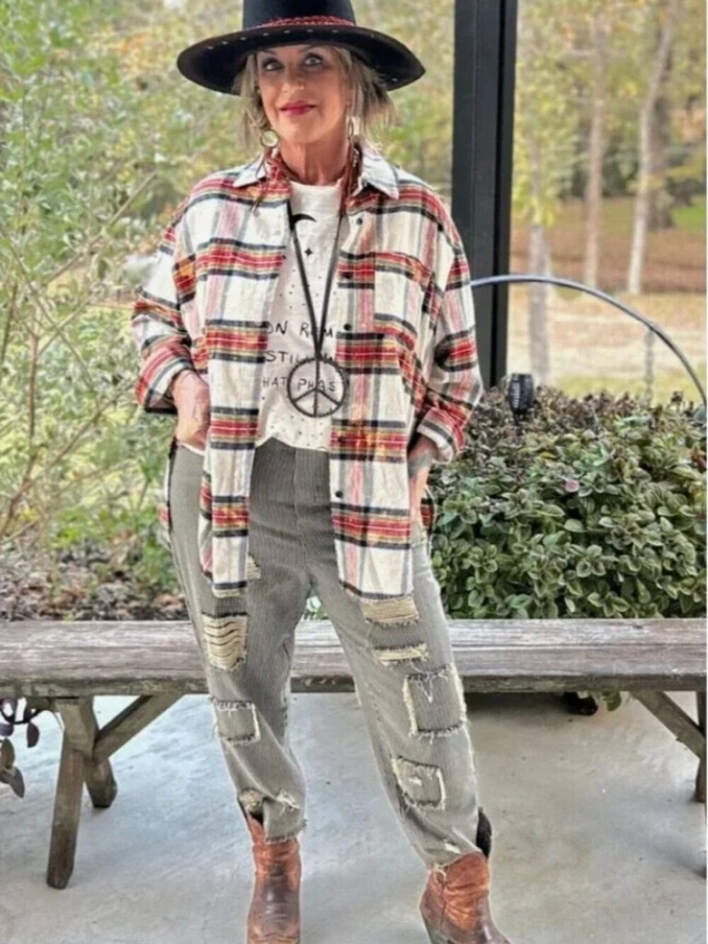 JADED GYPSY EARLY MORNING WALKS FLANNEL SHIRT NWT